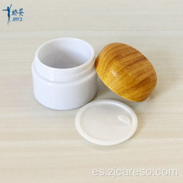 Tarro de crema AS con tapa de madera para transferencia de agua